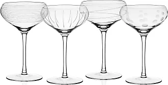 Mikasa Cheers Set of 4 Stemless Martini Glass, 4 Count (Pack of 1), Clear,  8 ounces