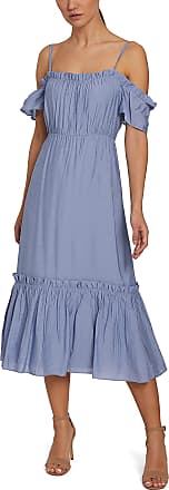 Sage Collective Womens Off The Shoulder Tiered Ruffle Maxi Dress, Blue, 12