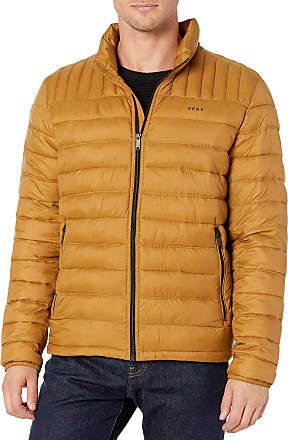 Standard and Big /& Tall DKNY mens Water Resistant Ultra Loft Hooded Logo Puffer Jacket