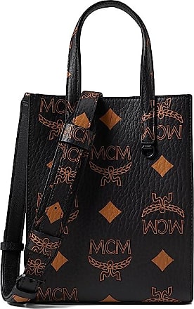 MCM Aren Maxi Monogrammed Fabric Hobo Mini in Black