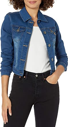 COVER GIRL Women's Jeans Denim Jacket Crop Frayed Blue Distressed Or Dark Basic