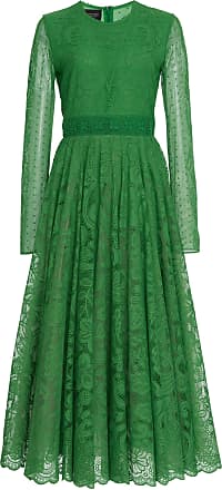 Giambattista Valli Womens Lace Midi Dress - Green - Moda Operandi