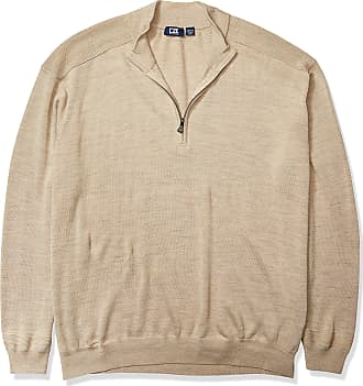 Men's Cutter & Buck Heather Gray Louisville Cardinals Mainsail Sweater-Knit Half-Zip Pullover Jacket Size: Medium