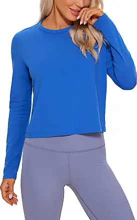 CRZ YOGA Women's Long Sleeve Sports Shirts Workout Cotton Loose