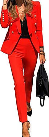 Minetom Tailleur Femme 2 Pièces Elegant Slim Fit Blazer Veste Formel Bureau Travail Pantalon Costumes