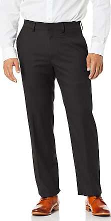 Haggar Mens Premium Check Tailored Fit Suit Separate Pant Business Set, Black, 34W / 30L