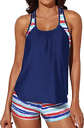 Women Tankini Top Only V Neck Bathing Suit Top