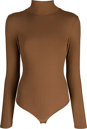 SPANX, Tops, Nwt Spanx Suit Yourself Ribbed One Shoulder Bodysuit Raisin  Brown Large