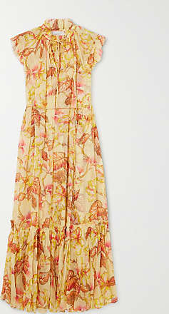 ZIMMERMANN Tiered floral-print cotton-gauze midi dress