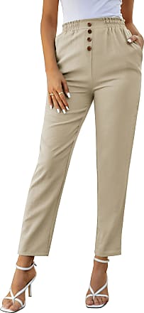 Kleding Dameskleding Broeken & Capriboeken Capris Linen pants with elastic waistband/ summer trousers with pockets/ everyday trousers/ office pants/ mint pants/ comfortable pants 
