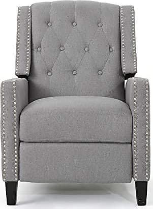 Lorenzo Upholstered High Back Studded Chair - Gray/Brown - Christopher  Knight Home
