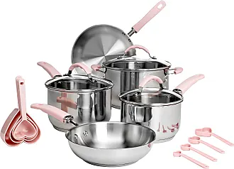 Paris Hilton 6-Piece Stainless Steel Cutlery Set with Bamboo Reversible  Cutting Board, Pink 