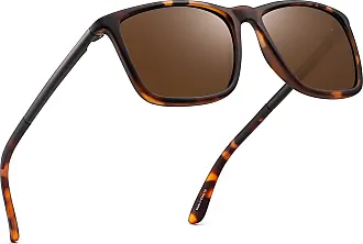 JIM HALO Polarized Wrap Around Sunglasses for Men Women Oversized Sports  Shades Flat Top UV400 Tortoise/Brown