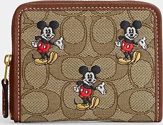 NWT Disney X Coach Small Zip Around Wallet With Mickey Mouse Black Calf  Leather