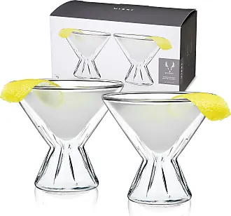 Viski Raye Gem Crystal Martini Glasses Set of 2 - Stemless Glasses for  Martini, Margarita and Cocktails, Glassware Gift Set, 7.5 oz