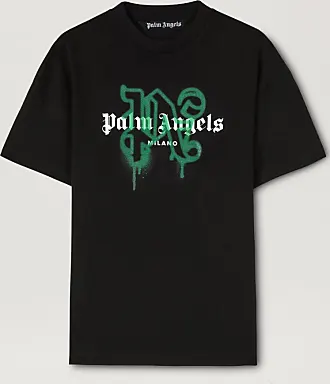 Palm Angels Logo-Tape Cotton T-shirt Black