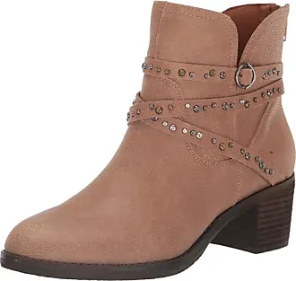  Lucky Brand Women's Basel Ankle Boot, Dark Mushroom/Natural  Oiled Suede, 5