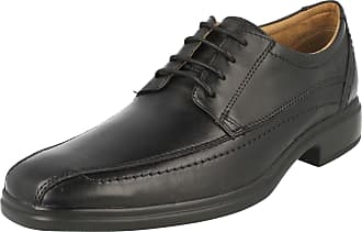 Mens Clarks Gadwell Over Black Leather Smart Lace Up Shoes 