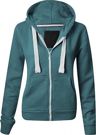 MALAIKA /® Ladies Plain Colour Hoodie Womens Fleece Hooded Top Zip Zipper Hoodie Sweatshirt Available in 22 Colours Plus Sizes Small-XXXXXL UK 6-22