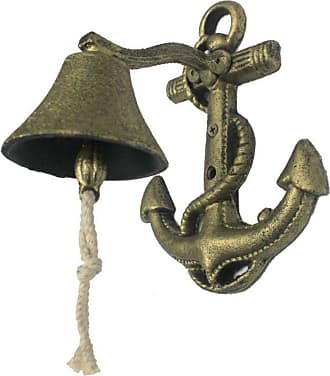 9 Hampton Nautical Antique Bronze Cast Iron Gone Sailing Sign with Ship Wheel and Anchors 12-Nautical Home Decor 