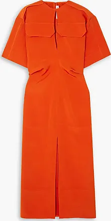 Orange Ruched side jersey dress, Raey