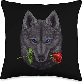 Multicolor 16x16 Fox Republic Design Romantic Hedgehog Biting on a Rose Flower Throw Pillow 