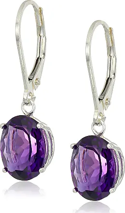 Patou double flower drop earrings - Purple