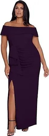 Xscape Women's Plus Size Long Off The Shoulder Scuba Crepe Dress