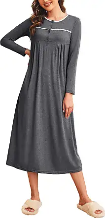 Ekouaer Womens Chemise Sleepwear Full Slips Lace Nightgown Cotton
