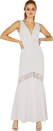 little mistress lauren lace insert maxi dress with keyhole