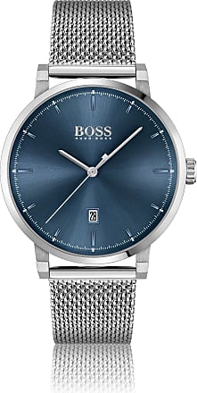 hugo boss silver and blue watch