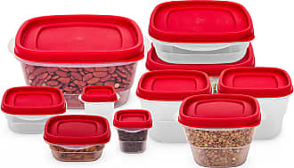 Imperial Home Plastic Food Storage Container Cereal Dispenser Set (3 Piece), Red