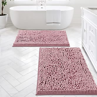 Pink Decorative Woven Printed Bathroom Area Rugs Non-Slip Absorbent CNK220 