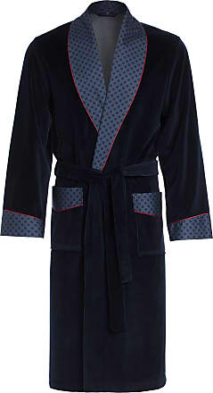 Smoking Jacket with Embroidered Pocket Revise RE-111 Short Dressing Gown 