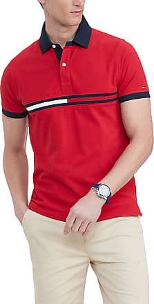 Tommy Hilfiger Men's L Classic Fit Double Stripe Performance Polo Red NWT