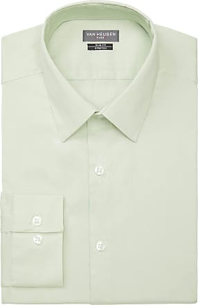 Van Heusen Wrinkle Free Comfort Span Green Dress Shirt Men's 18 34/35 XXL NWT 