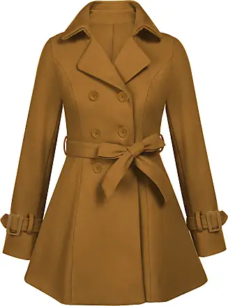 Buy Zeagoo Women Plus Size Autumn Winter Long Trench Coat Jacket With Belt  (1X-5X) at