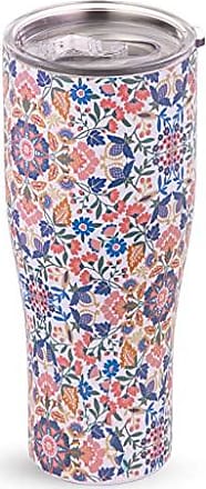 Vera Bradley Double Wall Tumbler with Straw in Enchantment Neutral