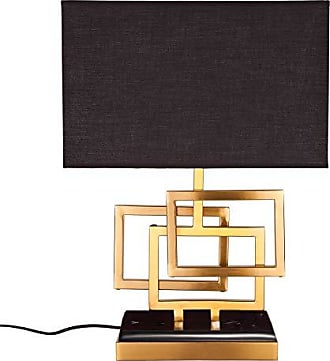 0Tischleuchte Nachttischlampe Metall schwarz matt/gold modern