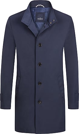 Montecore Flanell Mantel in Blau für Herren Herren Bekleidung Mäntel Lange Mäntel und Wintermäntel 