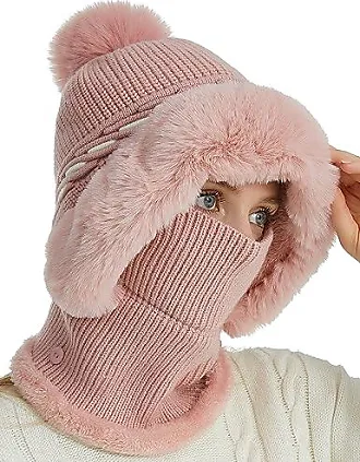 Bonnet d'hiver 2 en 1 pour femme, protège-cou tricoté, capuche
