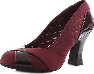 Ruby Shoo Womens Ivy Burgundy Slip On Court Shoes 09123 Size 4//37