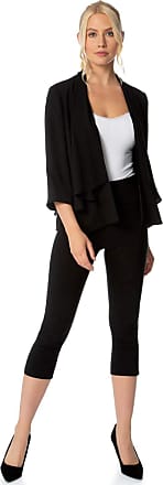 Ladies Smart Casual Special Occasion Open Edge to Edge 3//4 Sleeve Lightweight Plain Evening Party Cover Up Jackets Roman Originals Women Chiffon Waterfall Front Jacket
