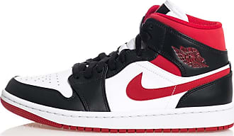 red and black high top nikes
