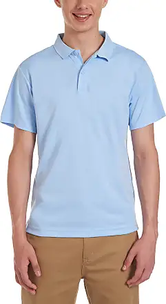 Light blue polo shirt for men and women with crocodile patch