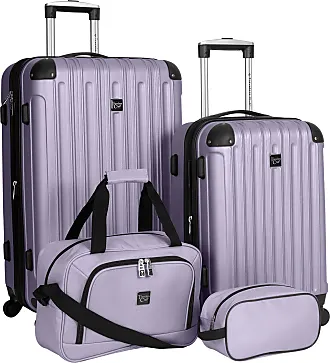 Rockland Pista 3 PC ABS Non-Expandable Luggage Set, Purple
