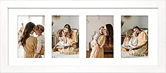 Golden State Art, 4x6 Double Picture Frame Vertical Hinged Photo Frame 2  Opening Folding Family Frames Collage, with Real Glass (4x6, Beige, 1-Pack)