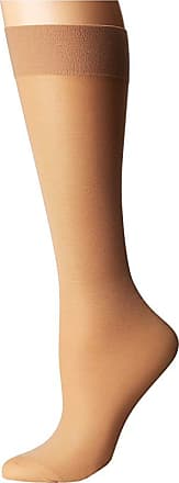 Knee High Sheer Socks 3 Pairs Opaque Comfort Top Knee Hi's Beige One Size BNWT