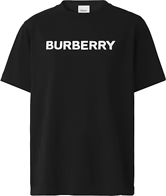 Camiseta com gola xadrez Burberry e nome bordado
