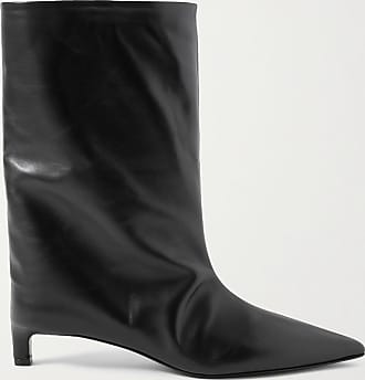 Damen Schuhe Stiefel Stiefel mit Keilabsatz Jil Sander Leder Ankle Boots aus Leder in Schwarz 